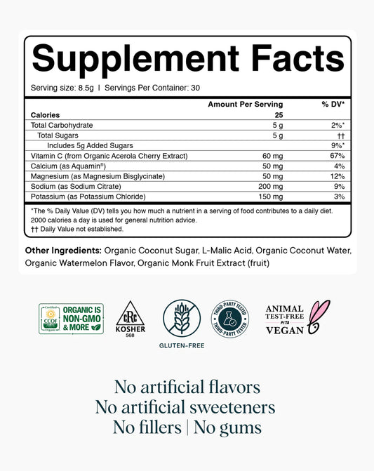 Ora Organic Advanced Electrolyte Drink Mix - Watermelon