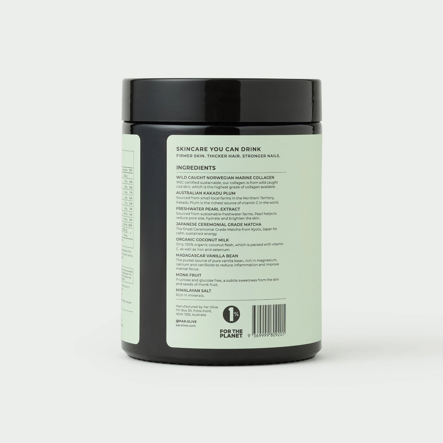 Par Olive Marine Collagen Superpowder (Ceremonial Grade Matcha)
