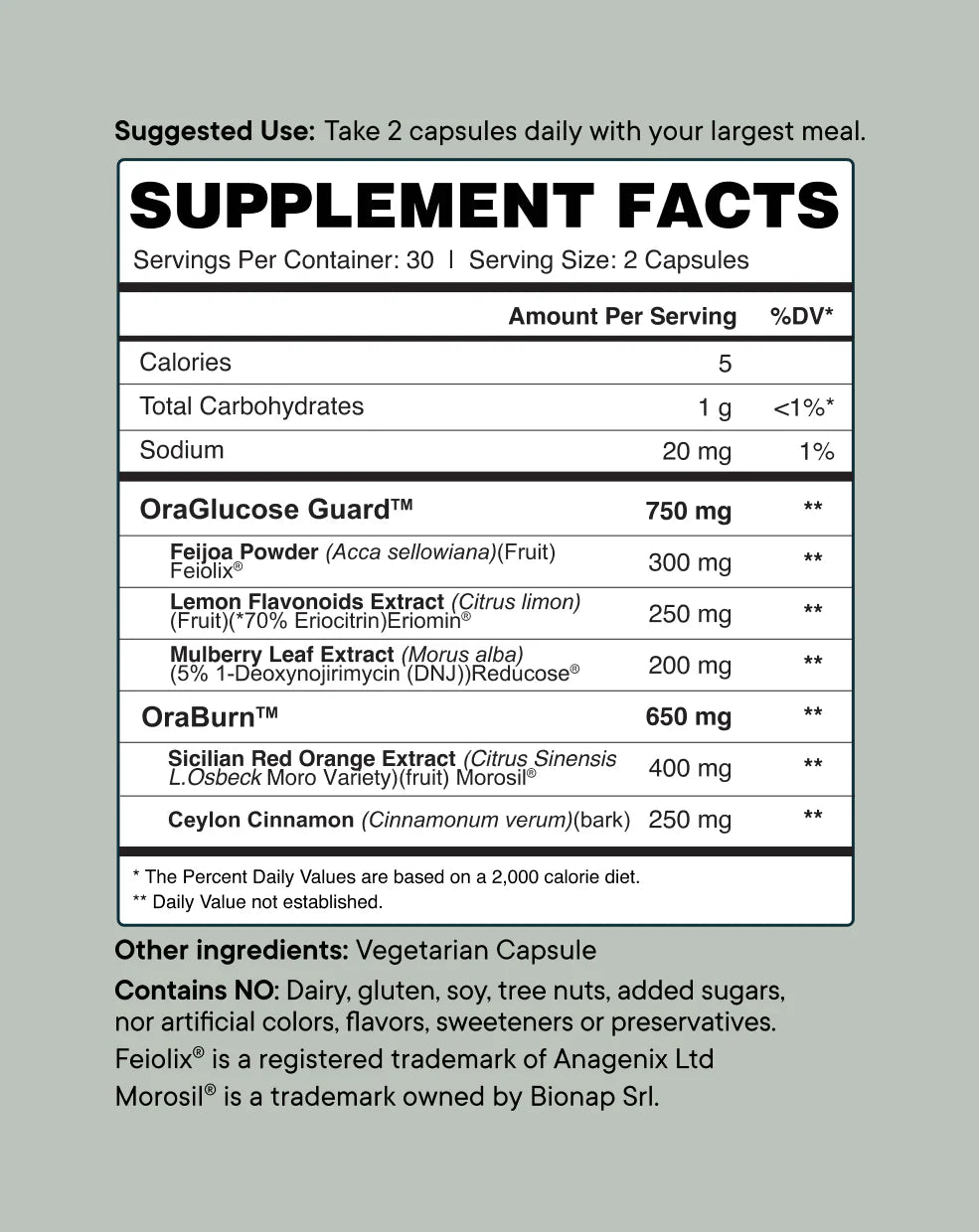 Ora Organic GLP-1 Up - Natural Metabolism & Blood Sugar Support