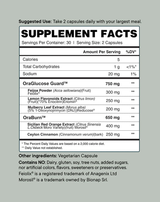 Ora Organic GLP-1 Up - Natural Metabolism & Blood Sugar Support