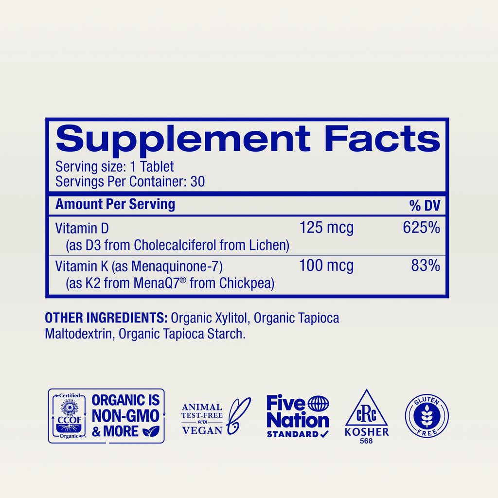 Ora Organic Sol Food 5,000 IU Vitamin D3 & K2 Chewables