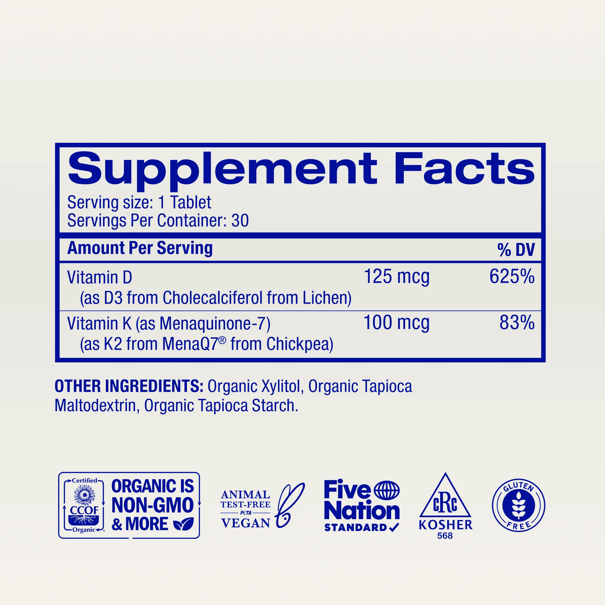 Ora Organic Sol Food 5,000 IU Vitamin D3 & K2 Chewables