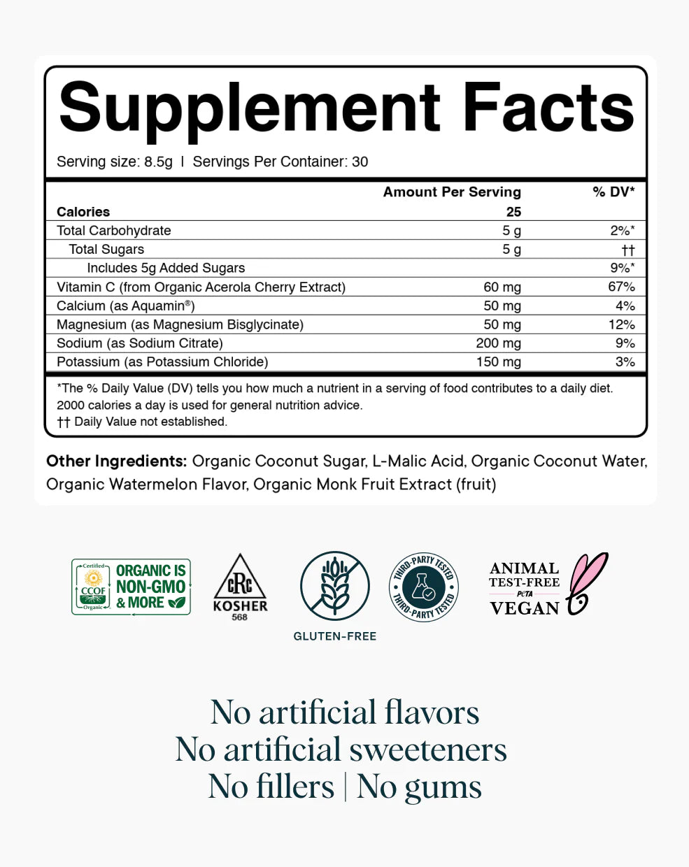 Ora Organic Advanced Electrolyte Drink Mix - Watermelon